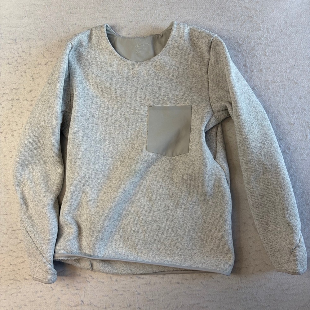 Arc'teryx Laina Crew Neck Sweater Womens XS Gray Fleece Pocket Pullover